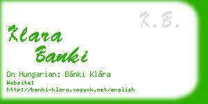 klara banki business card