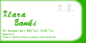 klara banki business card